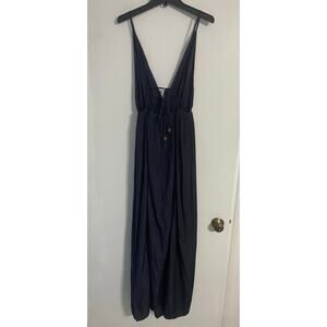 Brandlabel Anthropologie maxi dress women’s S navy blue backless strappy beachy